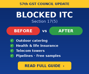 Blocked ITC Section 17(5) Before vs After 57th GST Council Meeting infographic